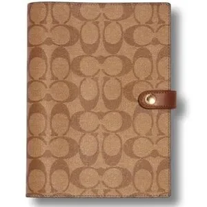 Coach | Office | Coach Signature Canvas Leather Notebook Refillable ...